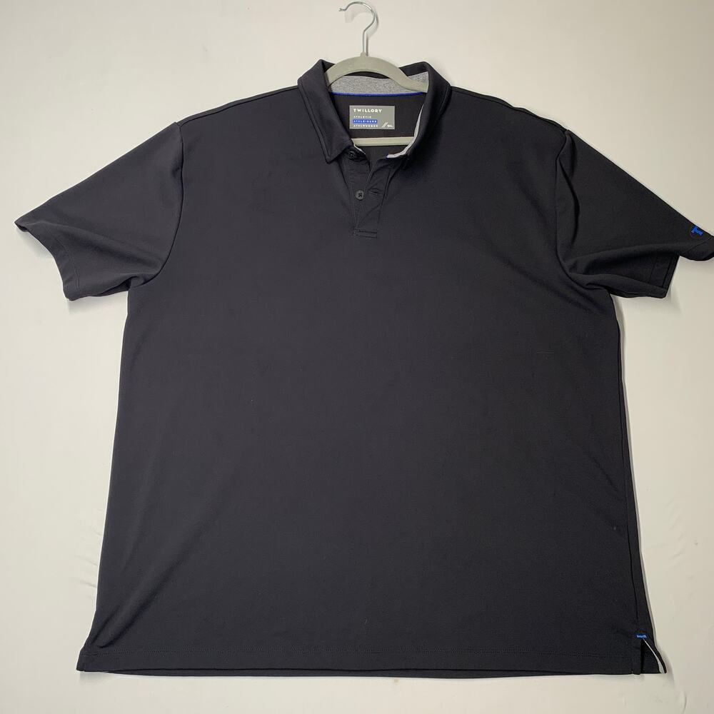 Twillory Polo Shirt Mens 3XL Black Performance Golf Stretch Short Sleeve